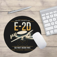 Thumbnail for E-2D Advanced Hawkeye design on black round mouse pad