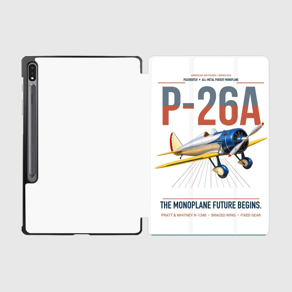 Boeing P-26A Peashooter design on white samsung tablet tablet case