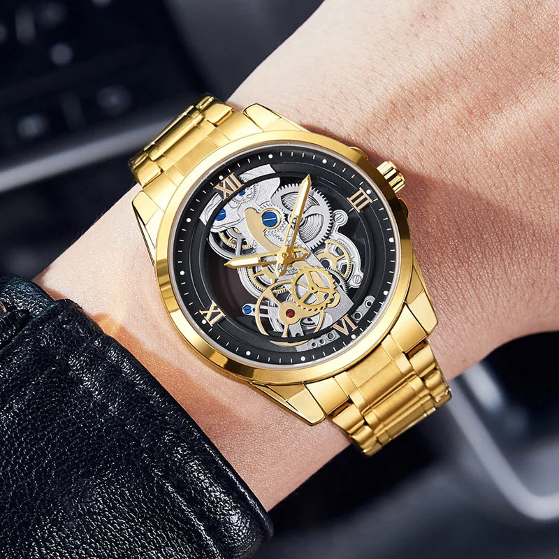 Stylish watch with Night Light Skeleton Quartz Wristwatch on the dial — view 20