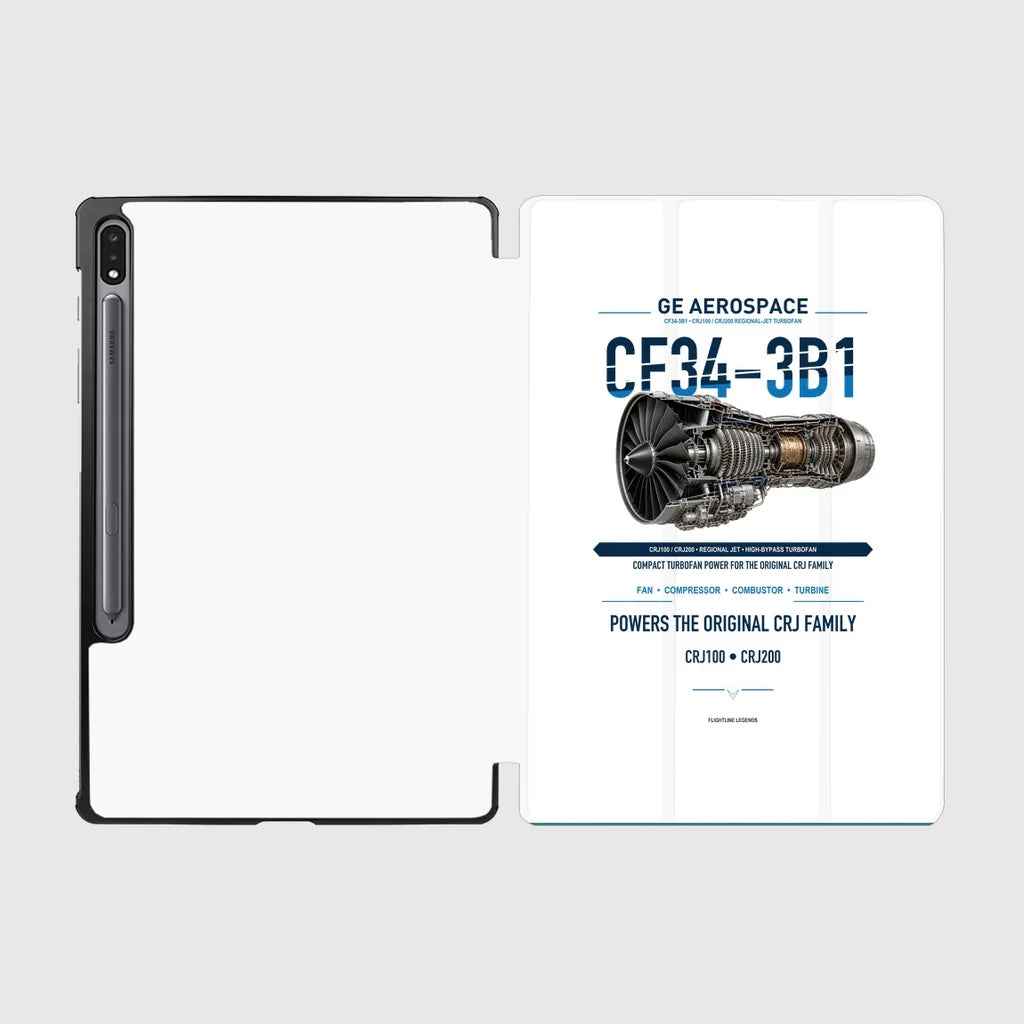 CF34-3B1 design on white samsung tablet tablet case