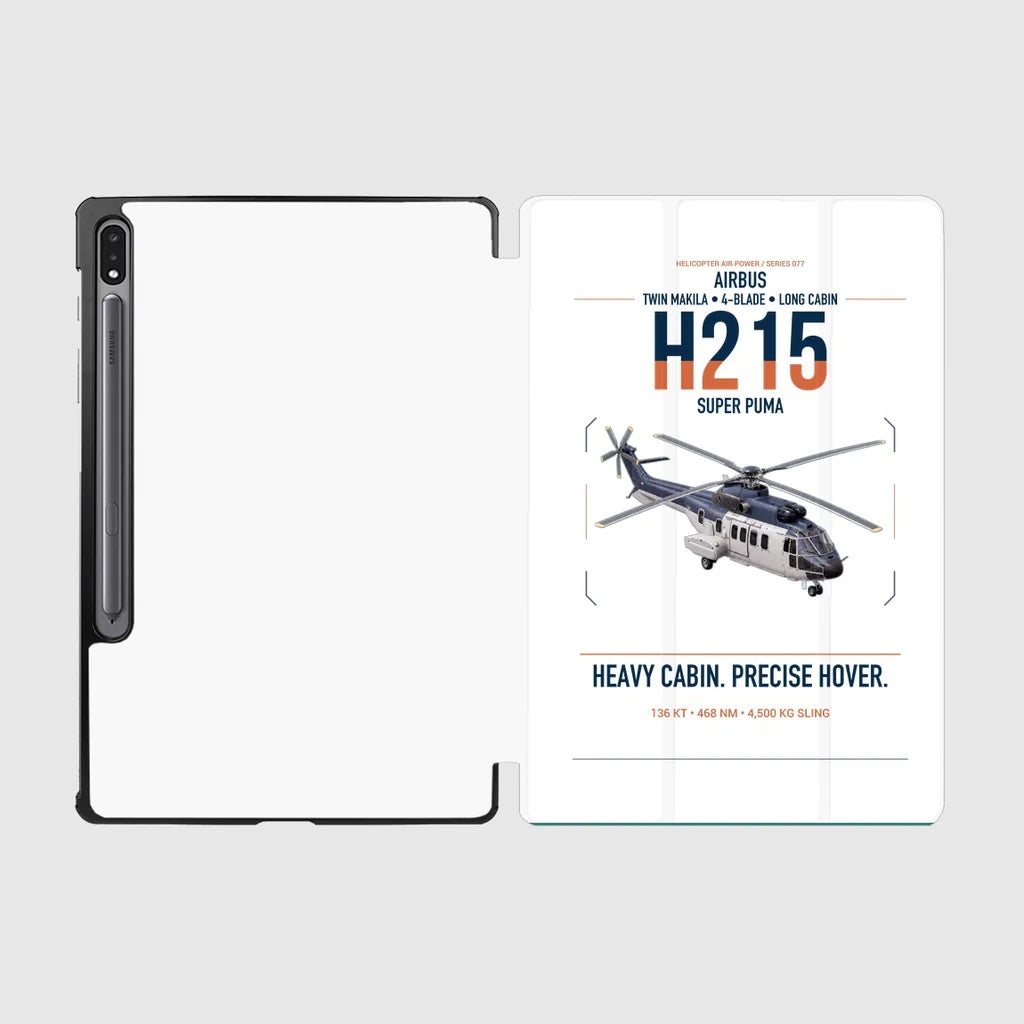 Airbus H215 design on white samsung tablet tablet case