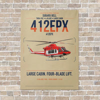 Thumbnail for SUBARU Bell 412EPX vertical canvas print - no frame - beige background