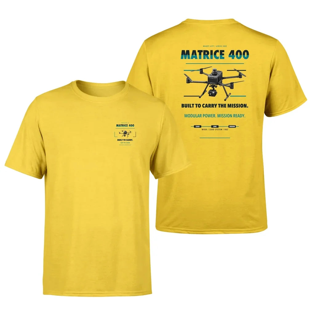 DJI Matrice 400 design on yellow t shirt