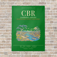 Thumbnail for Canberra Airport CBR - Canvas Framed - Green