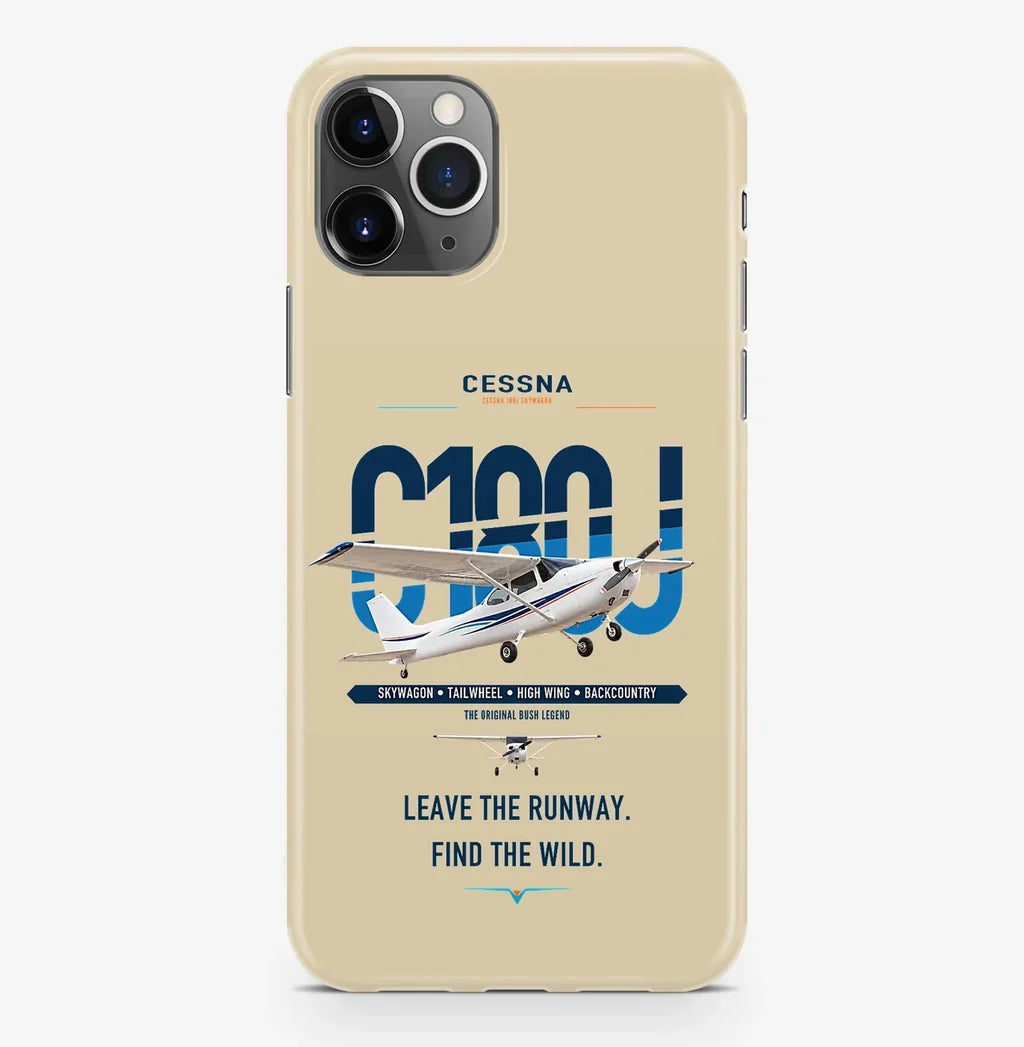 Cessna 180J Skywagon design on beige magsafe iphone case, for iPhone Pro Max