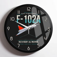 Thumbnail for F-102A Delta Dagger design on black framed wall clock