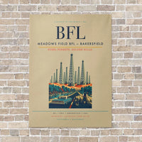 Thumbnail for Meadows Field BFL — Bakersfield vertical canvas print - no frame - beige background