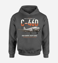 Thumbnail for C-46D Commando design on dark gray double-side hoodie, single-side print