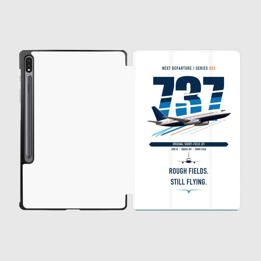 Boeing 737-200 design on white samsung tablet tablet case