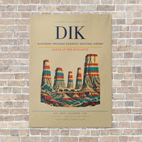 Thumbnail for Dickinson Theodore Roosevelt Regional Airport DIK vertical canvas print - no frame - beige background