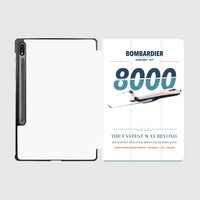 Thumbnail for Bombardier Global 8000 design on white samsung tablet tablet case