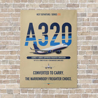 Thumbnail for Airbus A320P2F vertical canvas print - no frame - beige background
