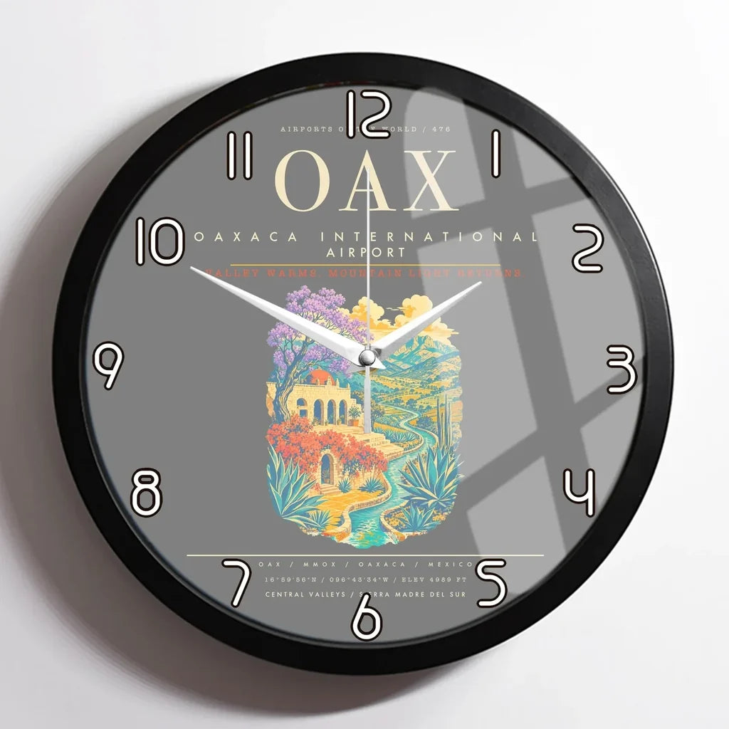 Oaxaca International Airport OAX Wall-Clock Framed - Gray