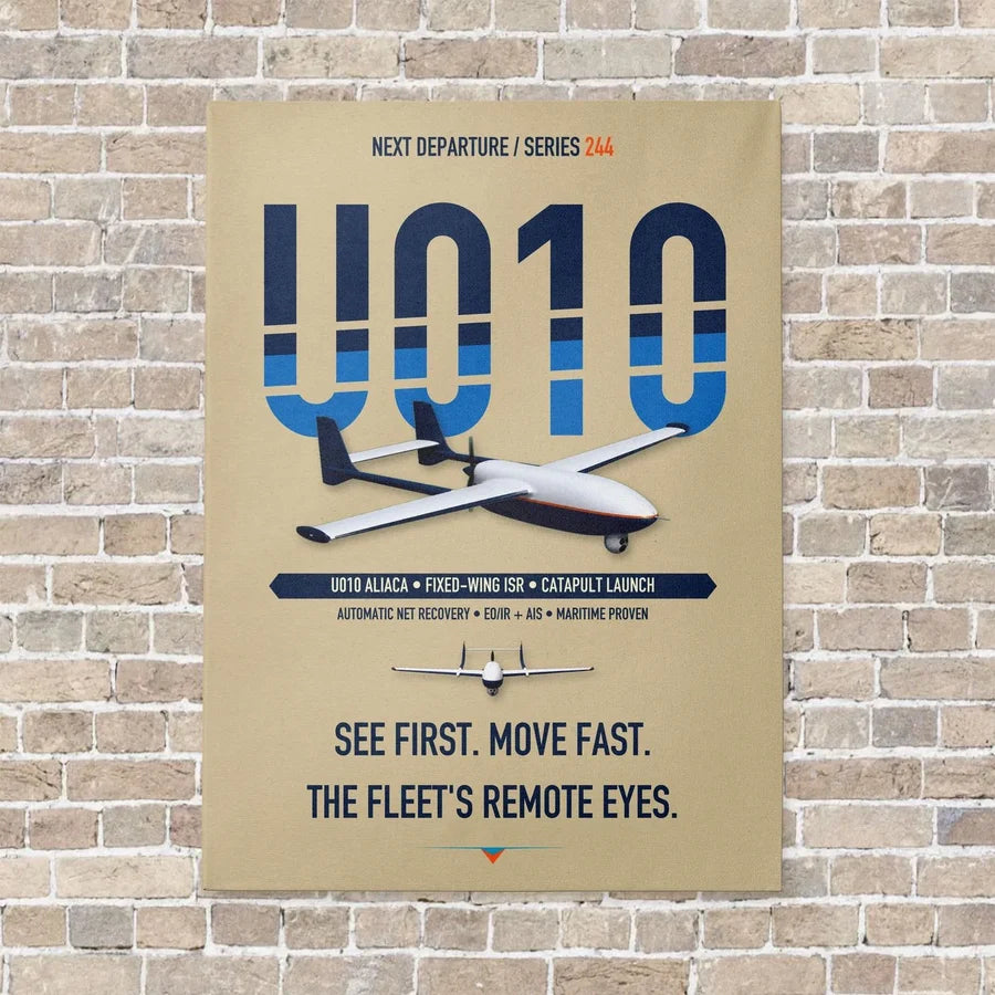 Airbus U010 Aliaca Fixed-wing vertical canvas print - no frame - beige background