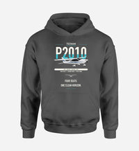 Thumbnail for Tecnam P2010 design on dark gray double-side hoodie, single-side print