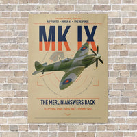 Thumbnail for Supermarine Spitfire Mk IX vertical canvas print - no frame - beige background