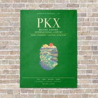Thumbnail for Beijing Daxing International Airport PKX - Canvas Framed - Green