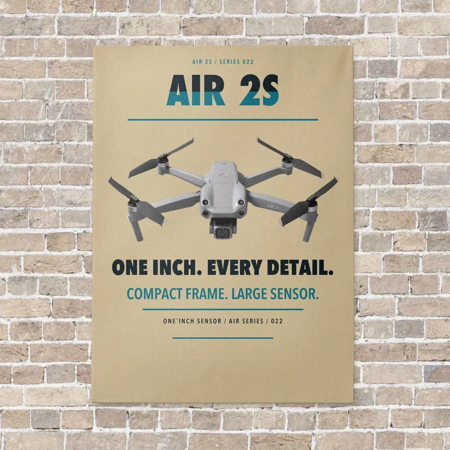 DJI Air 2S vertical canvas print - no frame - beige background