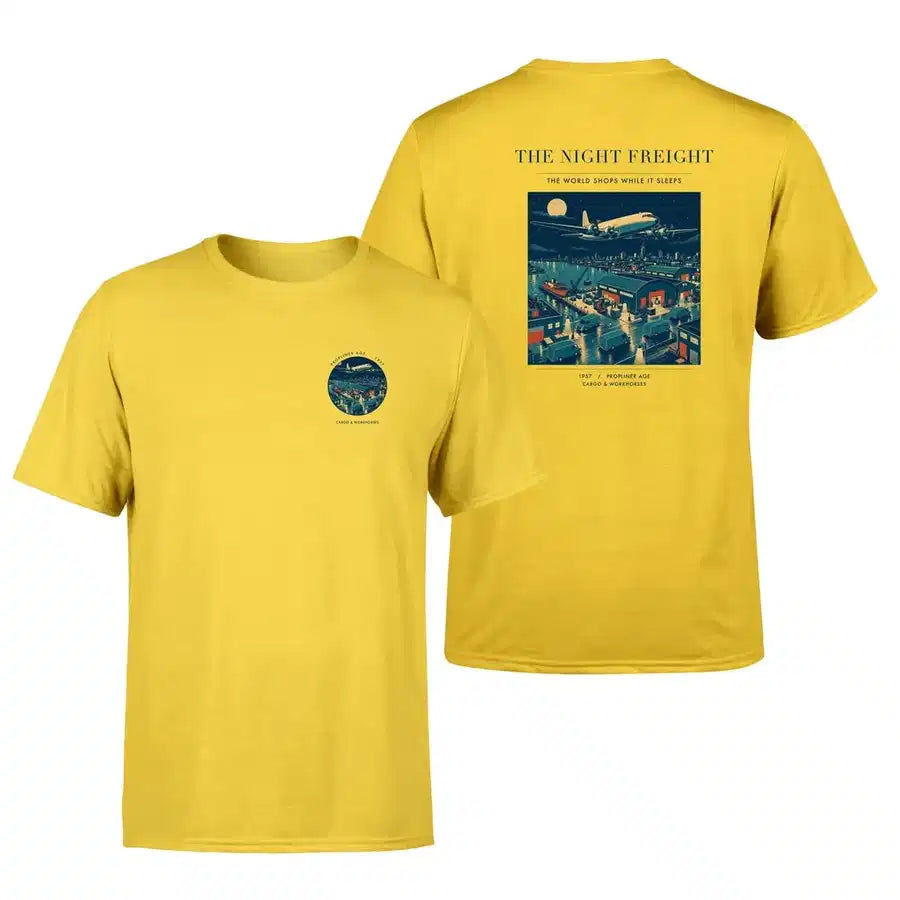 VINTAGE G4111 - The Night Freight - Double-Side T-Shirt design on yellow double side t shirt