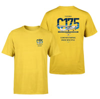 Thumbnail for Cessna 175 Skylark design on yellow t-shirt, double-side print