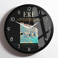 Thumbnail for Erfurt-Weimar Airport (ERF) design on black framed wall clock