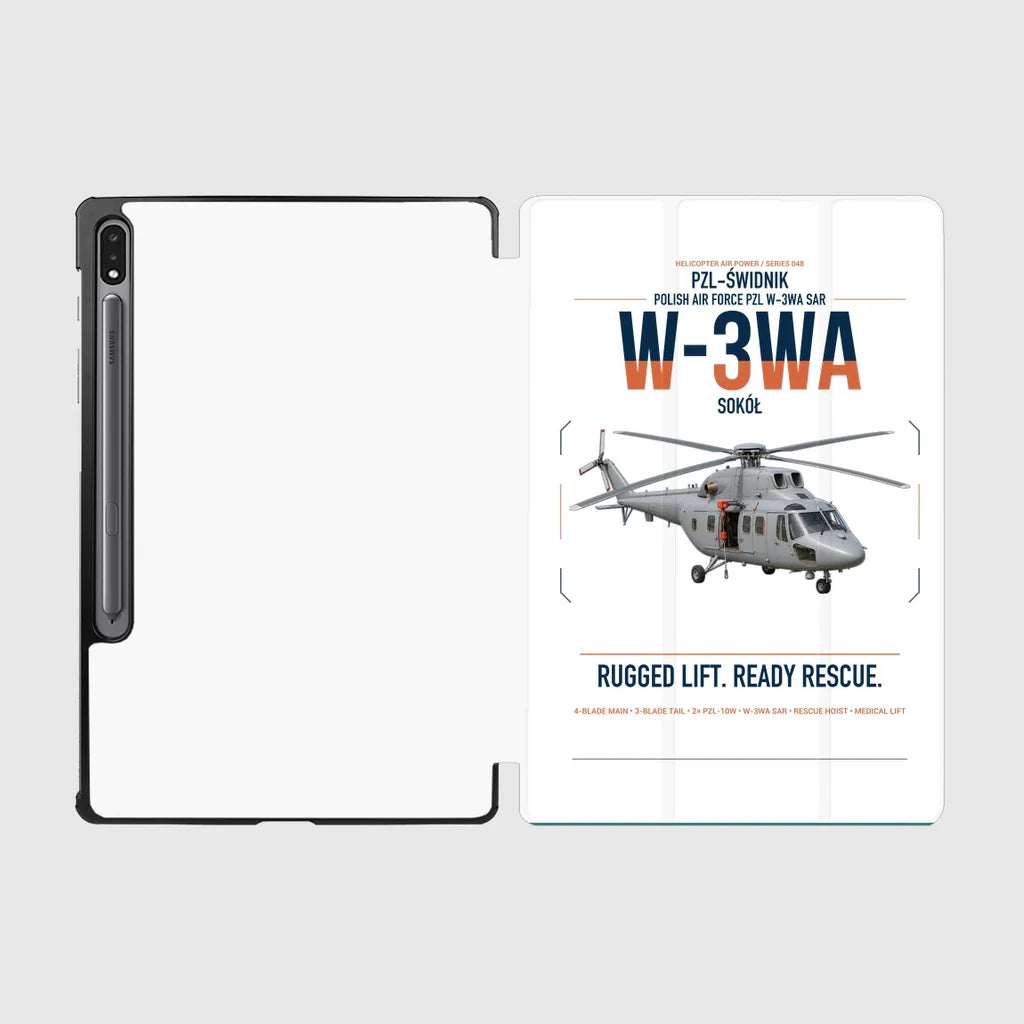 PZL-Świdnik W-3WA Sokół design on white samsung tablet tablet case