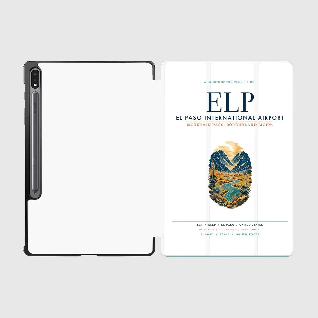 El Paso International Airport (ELP) design on white samsung tablet tablet case
