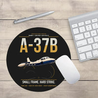 Thumbnail for A-37B Dragonfly design on black round mouse pad