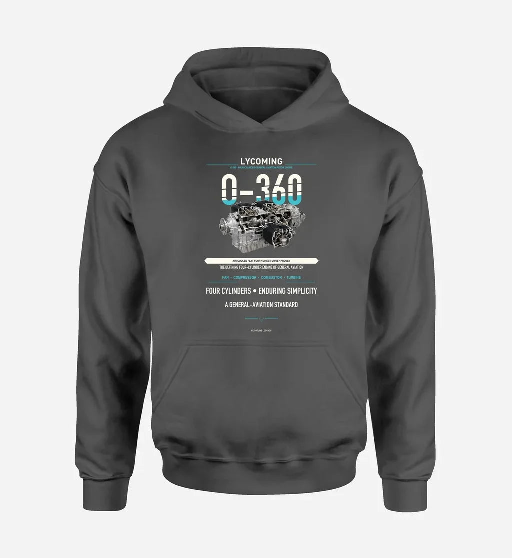 O-360 design on dark gray hoodie single side