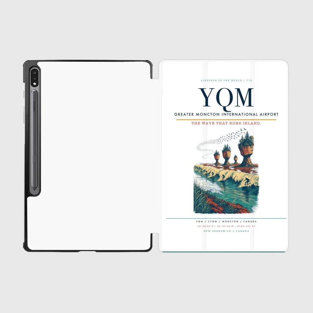 Greater Moncton International Airport (YQM) design on white samsung tablet tablet case