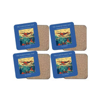 Thumbnail for The Harbor Ferry Hop - Designed Coasters design on blue 4-pieces-set
