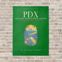 Thumbnail for Portland International Airport PDX - Canvas Framed - Green