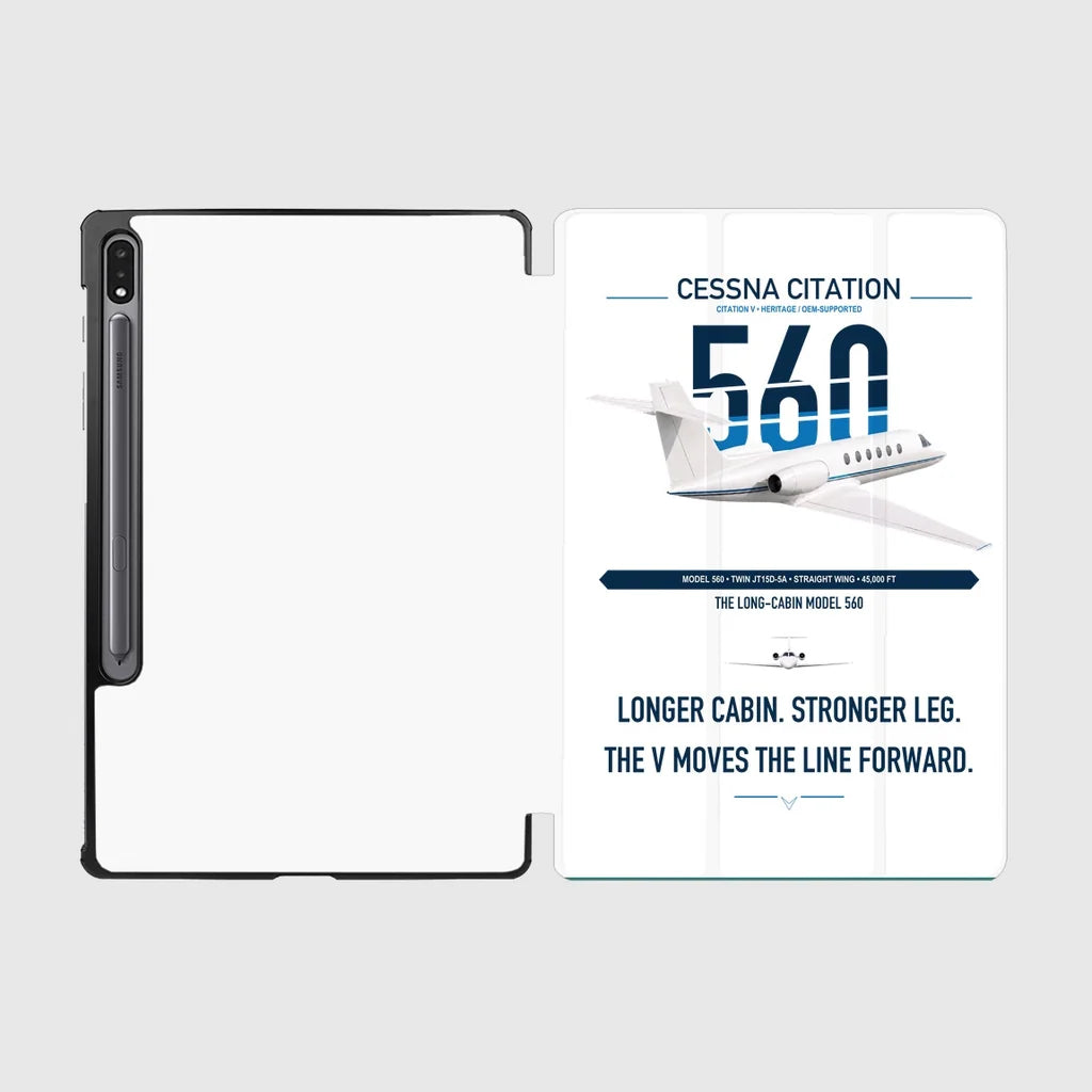 Cessna Citation 560 - Citation V design on white samsung tablet tablet case