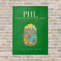 Thumbnail for Philadelphia International Airport PHL - Canvas Framed - Green