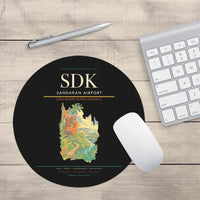 Thumbnail for Sandakan Airport (SDK) design on black round mouse pad