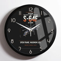 Thumbnail for Erickson S-64F Air Crane design on black framed wall clock