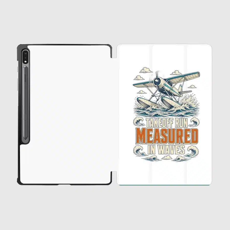 Takeoff Run Measured In Waves design on white samsung tablet tablet case