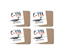 Thumbnail for C-17A Globemaster III design on white 4 pieces set coaster