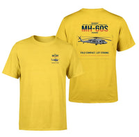 Thumbnail for Sikorsky MH-60S Seahawk design on yellow t-shirt, double-side print