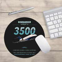 Thumbnail for Bombardier Challenger 3500 design on black round mouse pad