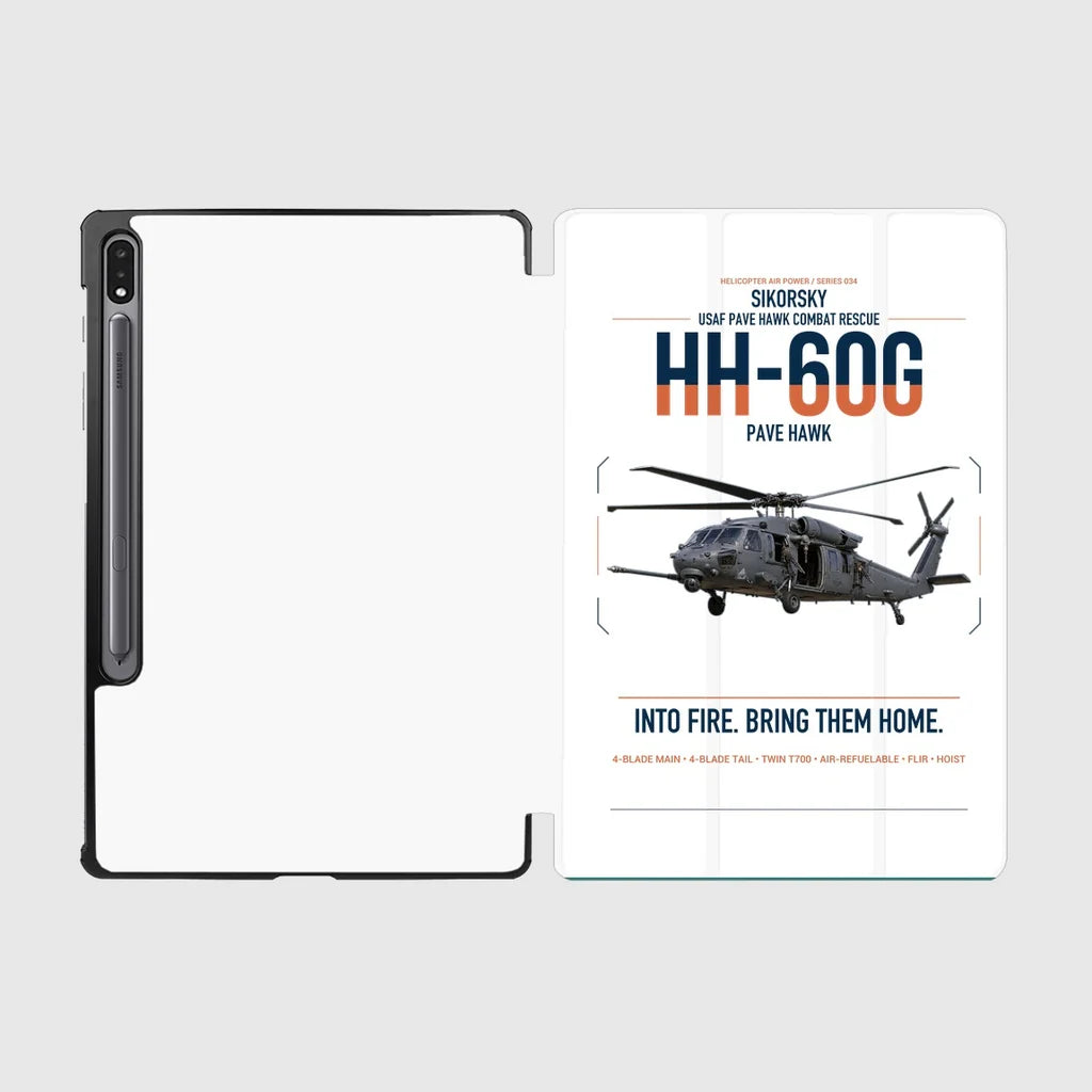 Sikorsky HH-60G Pave Hawk design on white samsung tablet tablet case