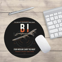 Thumbnail for Avro Lancaster B I design on black round mouse pad