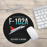 Thumbnail for F-102A Delta Dagger design on black round mouse pad