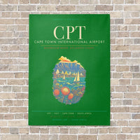 Thumbnail for Cape Town International Airport CPT - Canvas Framed - Green