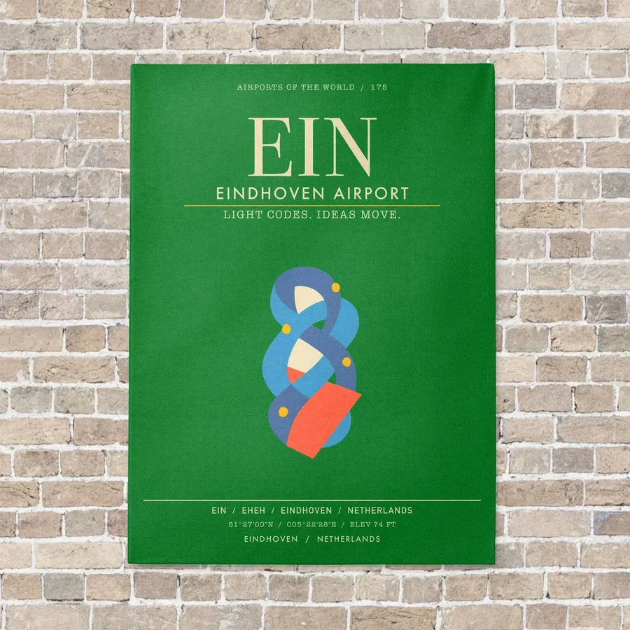Eindhoven Airport EIN - Canvas Framed - Green
