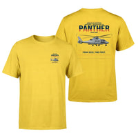 Thumbnail for Airbus Helicopters AS565 MBe Panther design on yellow t-shirt, double-side print