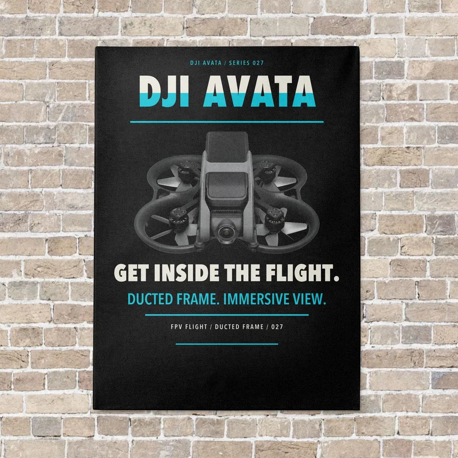DJI Avata vertical canvas print - no frame - black background