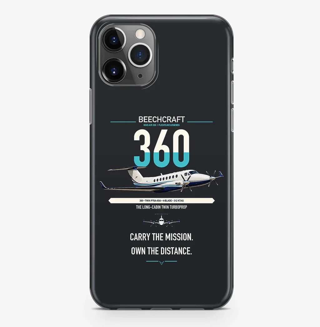 Beechcraft King Air 360 design on black magsafe iphone case, for iPhone Pro Max