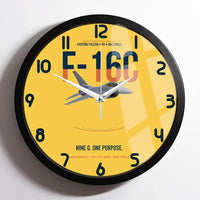 Thumbnail for F-16C Fighting Falcon Nine G One Purpose design on yellow framed wall clock