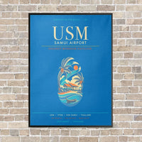 Thumbnail for Samui Airport Koh Samui USM - Canvas Framed - Turquoise